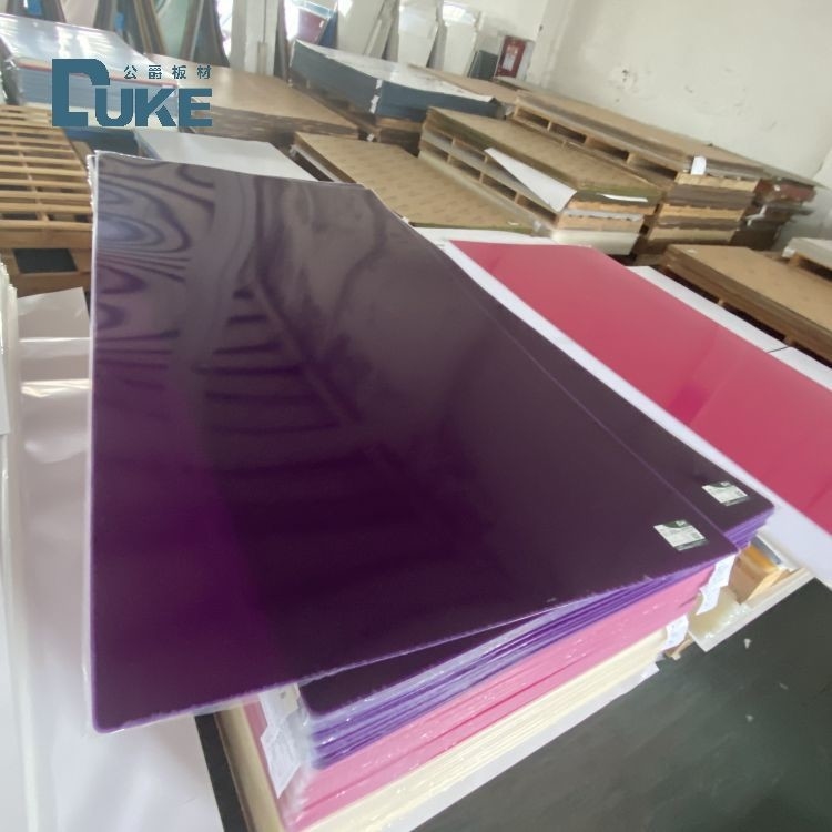 UV Blocking Coloreds Purple See Through Glossy Solid Perspex Sheet For Signage
