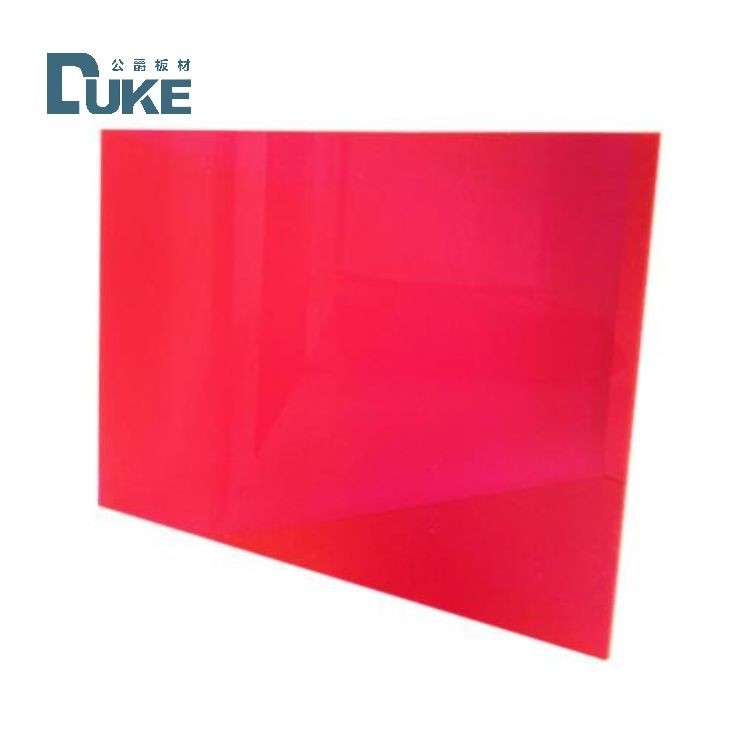 UV Resistance Fluorescent Transparent Red / Pink Cast Acrylic Perspex Sheet For Advertising