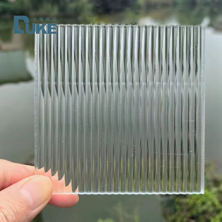 Decorative Lridescent Colored Texture Acrylic Sheet Fluted Clear Textured Acrylic Sheet