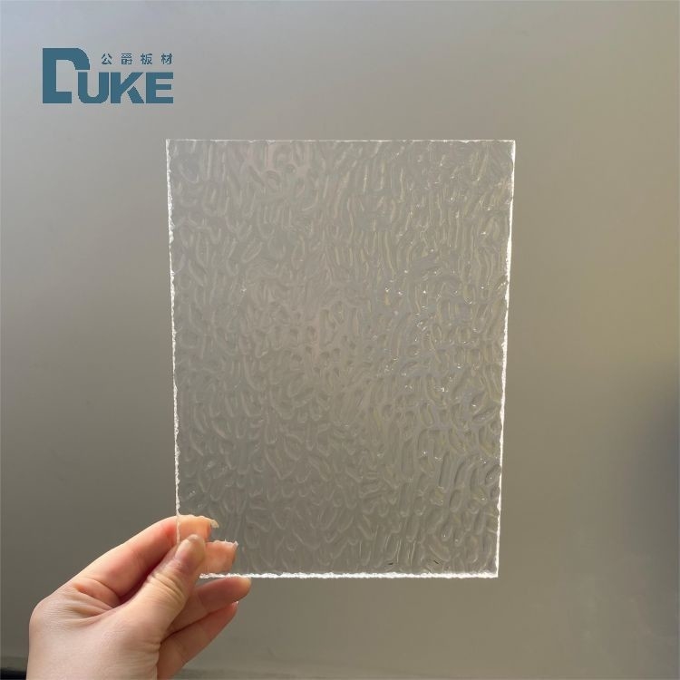 Chemical Resistance Stone Textured Clear V-Shaped Striped Acrylic Sheet in 6mm 10mm Thickness and Durable Design