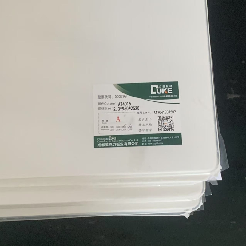 100% Virgin Misubishi MMA White Opal Cast Acrylic Sheet Crafts Colorful Bathtub Plastic Sheet Cutting