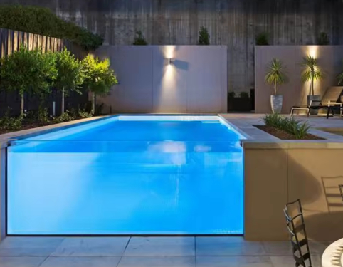 Custom Large Size Clear Acrylic Pool Wall for Infinity Edge Swimming Pool Hotel Villa Resort